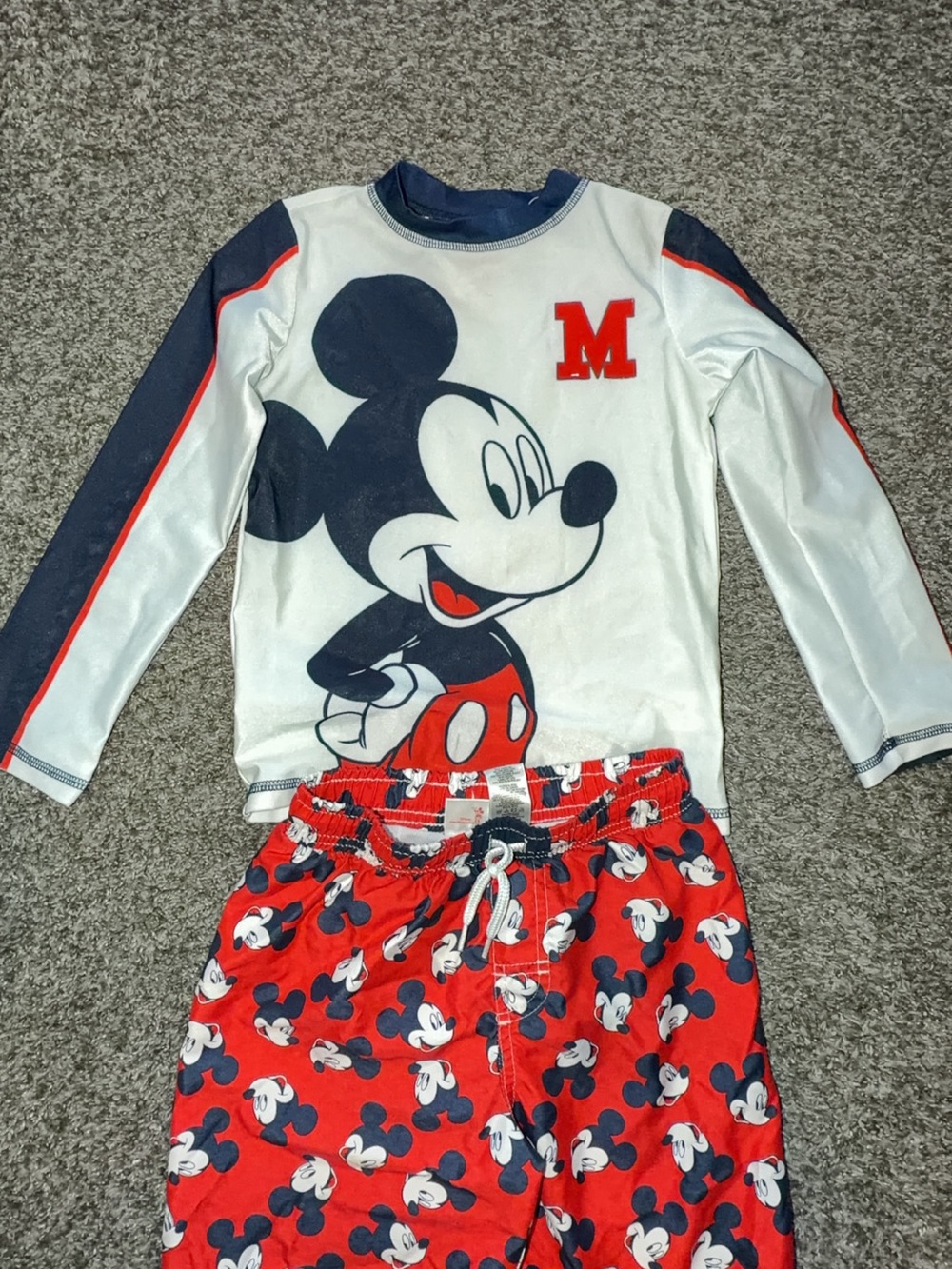 Disney Navy, White & Red Mickey Mouse Pajama Set